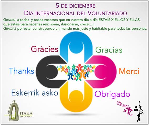 5 de diciembre – Día Internacional del Voluntariado.