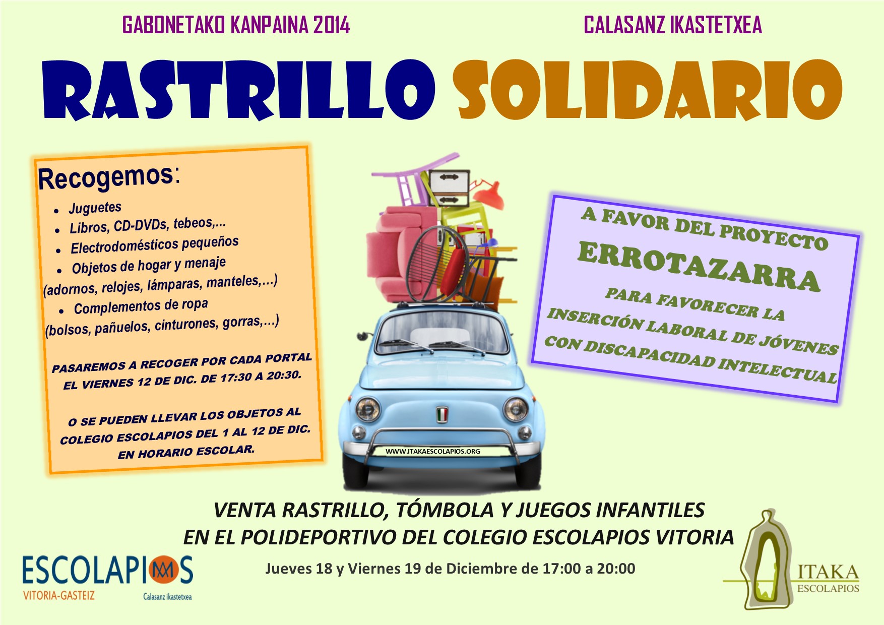 CAMPAÑA DE NAVIDAD EN FAVOR DEL PROYECTO ERROTAZARRA: RASTROMBOLILLO