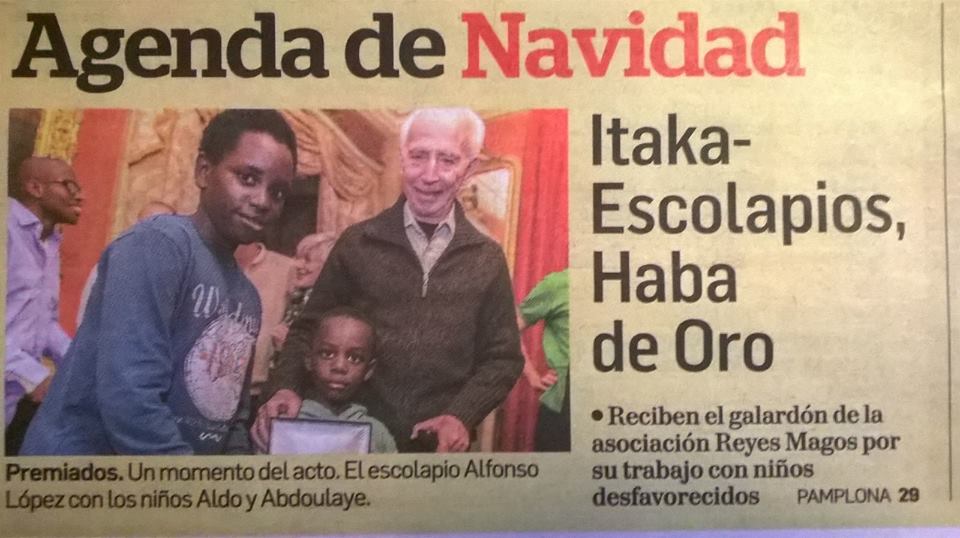 IKASKIDE Y LA LABOR DE ITAKA-ESCOLAPIOS, Premio Haba de Oro 2015 de la Cabalgata de Pamplona-Iruña.