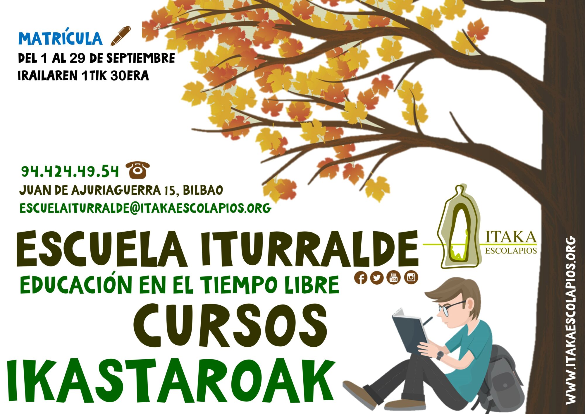 CURSOS DE EDUCACIÓN EN EL TIEMPO LIBRE EN BILBAO (CURSO 17-18)