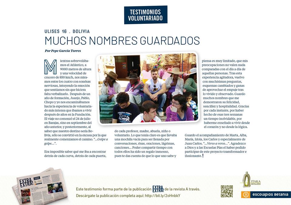VOLUNTARIADO: VIVIRLO Y COMPARTIRLO