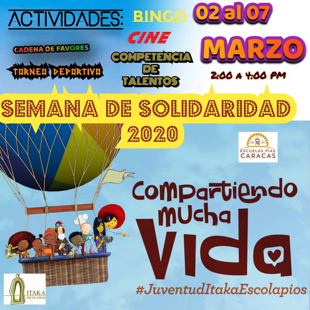 Semana de solidaridad en Caracas Venezuela. Compartiendo mucha vida.